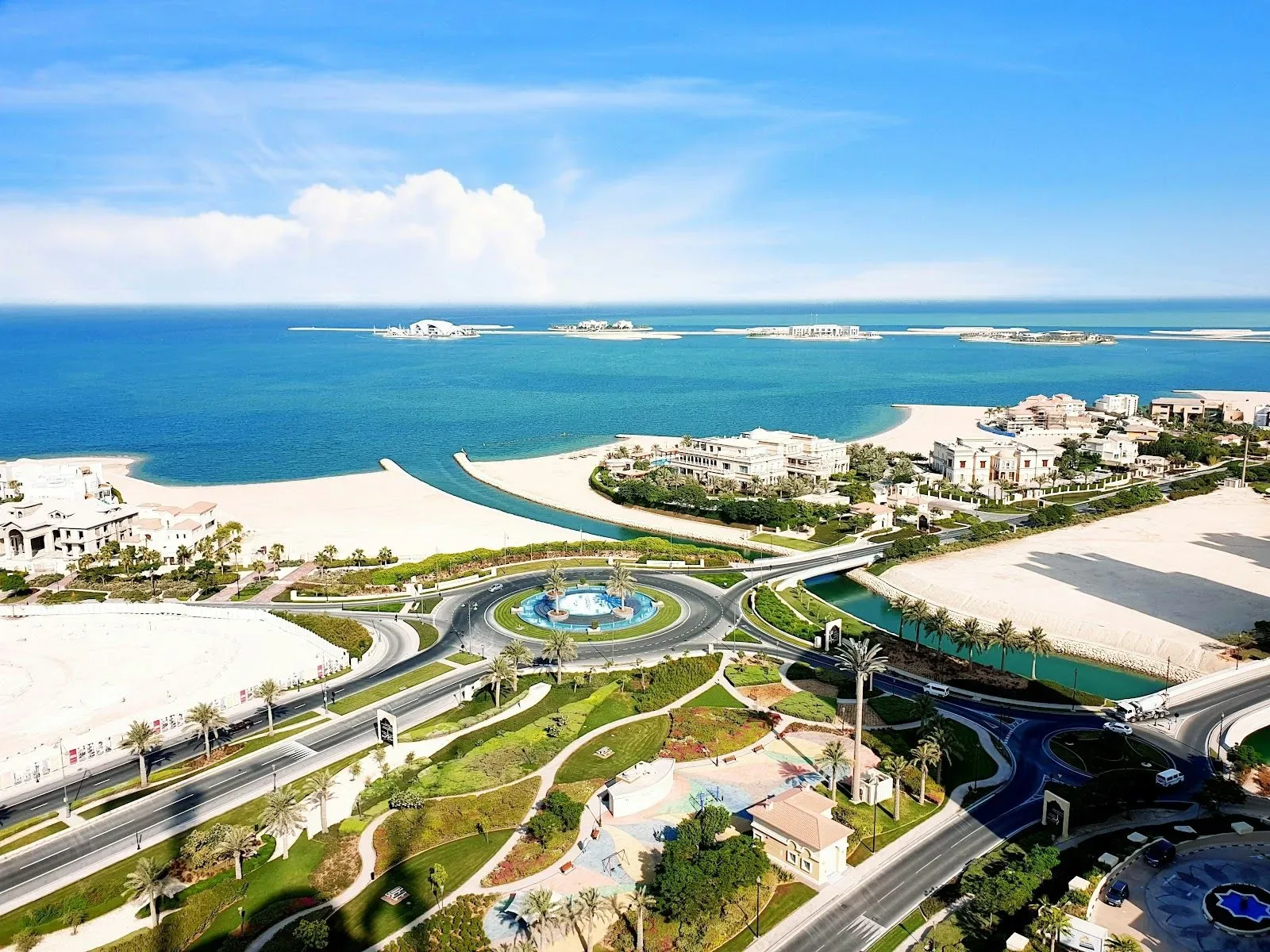 Coast and landscaped roads in Doha