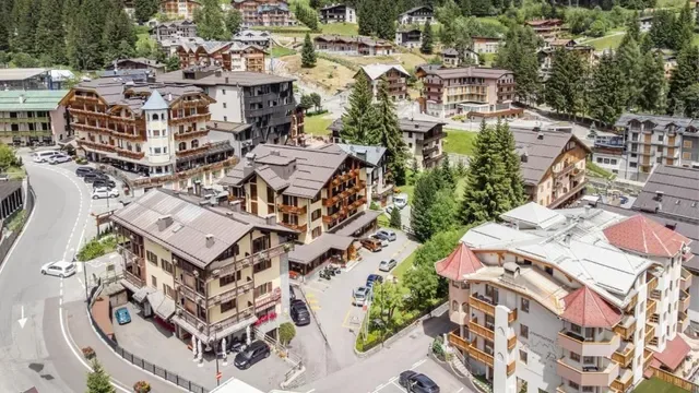 Hotel Alpina and surrounding buildings in Madonna di Campiglio