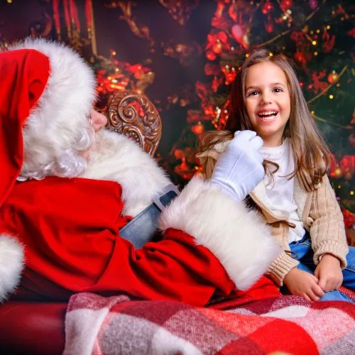 Child meeting Santa on the Lapland experience