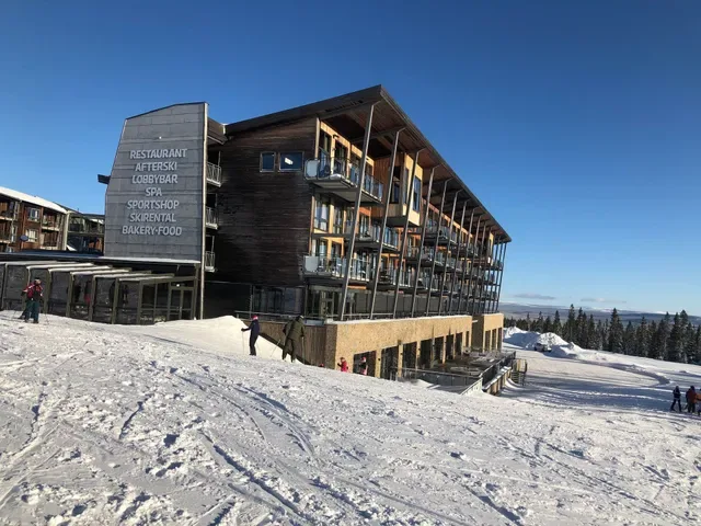 Skistar Lodge exterior in winter